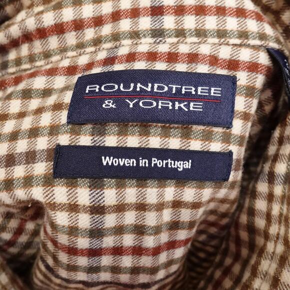 Roundtree & Yorke Shirt Mens 2XLT 2XT Tall Plaid Flannel Button Down Long Sleeve - Picture 6 of 8